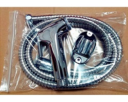 Bộ xịt 2 mạ chrome (đầu + dây + giá đỡ) - Hàng Trung cấp